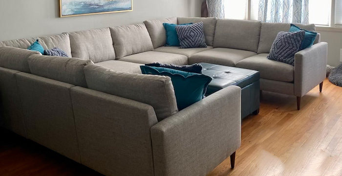 photo of our assembled AllForm sofa